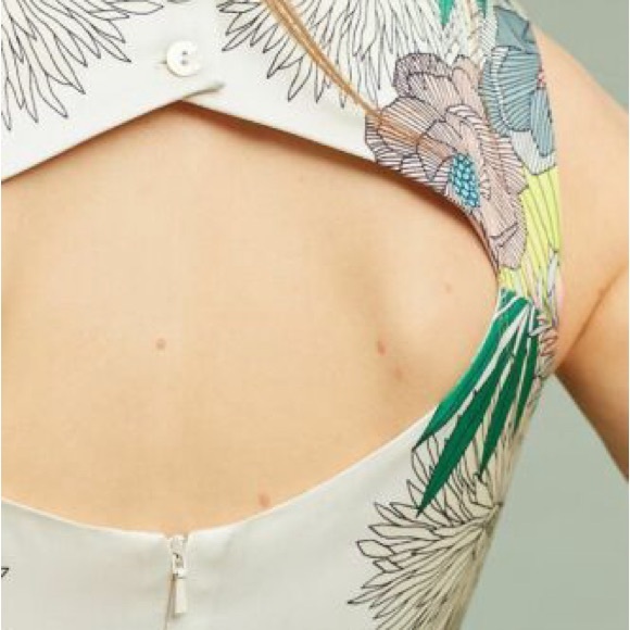 Corey Lynn Calter Anthropology White and Green Tropical Jumpsuit - Picture 2 of 10